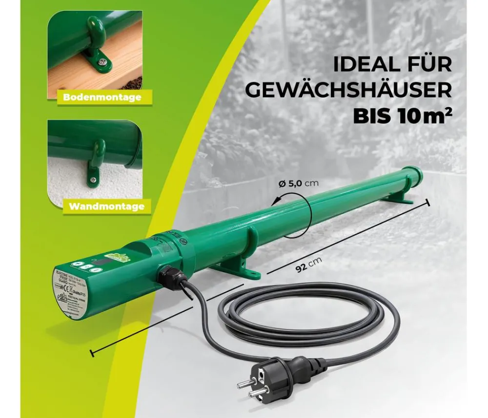 Bio Green Elektro-Gewächshausheizung 135 W mit integriertem Thermostat, ca. B100/H5/T5 cm Grün Sale