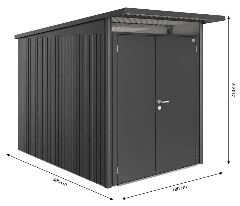 biohort Gerätehaus AvantGarde® Gr. A3, ca. B180/H218/T300 cm Dunkelgrau Best