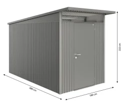 biohort Gerätehaus AvantGarde® Gr. A4, ca. B180/H222/T380 cm Quarzgrau Sale
