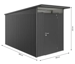 biohort Gartenhäuser & Gerätehäuser - Gerätehaus AvantGarde® Gr. A4, ca. B180/H222/T380 cm Dunkelgrau