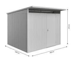 biohort Gartenhäuser & Gerätehäuser - Gerätehaus AvantGarde® A5, ca. B260/H218/T220 cm Silber