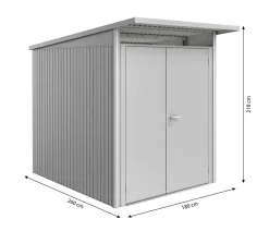 biohort Gerätehaus AvantGarde® Gr. A2, ca. B180/H218/T260 cm Silber