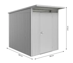 biohort Gartenhäuser & Gerätehäuser - Gerätehaus AvantGarde® Gr. A2, ca. B180/H218/T260 cm Silber