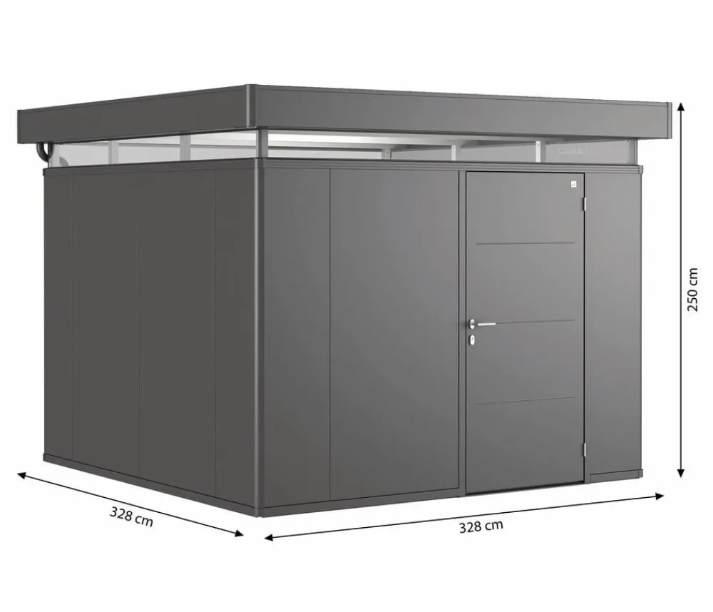 biohort Gerätehaus CasaNova® 3 x 3, ca. B328/H250/T328 cm Dunkelgrau Outlet