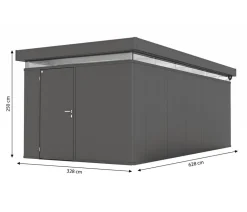 biohort Gartenhäuser & Gerätehäuser - Gerätehaus CasaNova® 3 x 6, ca. B328/H250/T628 cm Dunkelgrau