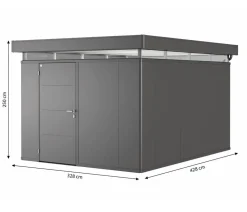 biohort Gerätehaus CasaNova® 3 x 4, ca. B328/H250/T428 cm Dunkelgrau