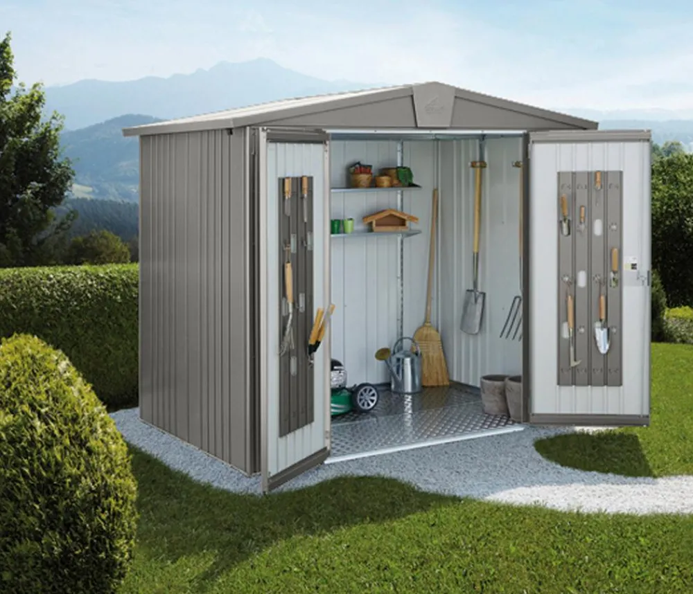 biohort Gartenhäuser & Gerätehäuser - Gerätehaus Europa 3, ca. B244/H203/T156 cm Quarzgrau