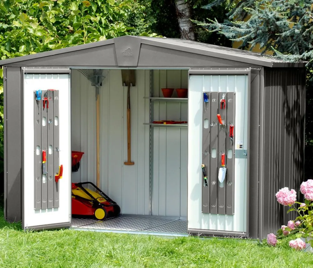 biohort Gartenhäuser & Gerätehäuser - Gerätehaus Europa 3, ca. B244/H203/T156 cm Quarzgrau