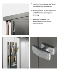biohort Gerätehaus Europa 5, ca. B316/H209/T228 cm Quarzgrau Clearance