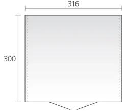 biohort Gerätehaus Europa 7, ca. B336/H209/T320 cm Silber New
