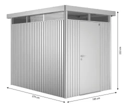 biohort Gerätehaus HighLine H2, ca. B275/H222/T195 cm Silber Hot