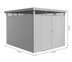 biohort Gerätehaus HighLine H5, ca. B275/H222/T315 cm Silber Outlet