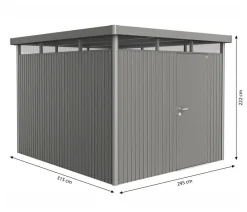 biohort Gerätehaus HighLine H5, ca. B275/H222/T315 cm Quarzgrau Hot
