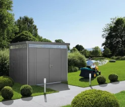 biohort Gartenhäuser & Gerätehäuser - Gerätehaus HighLine H4, ca. B275/H222/T275 cm Dunkelgrau