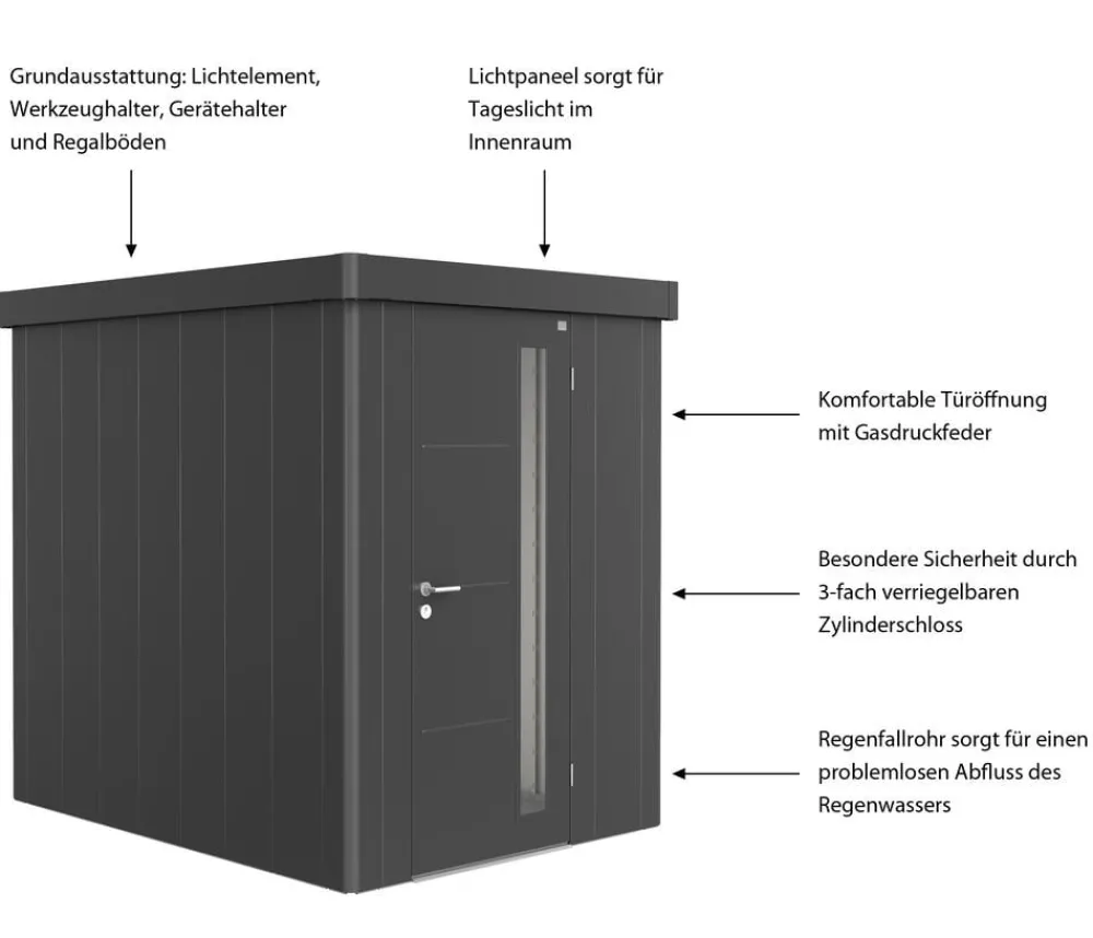 biohort Gerätehaus Neo A Dunkelgrau Discount