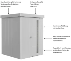 biohort Gartenhäuser & Gerätehäuser - Gerätehaus Neo A Silber