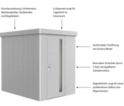 biohort Gartenhäuser & Gerätehäuser - Gerätehaus Neo A Silber
