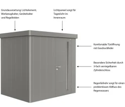 biohort Gartenhäuser & Gerätehäuser > Gerätehaus Neo 1B, ca. B236/H222/T180 cm