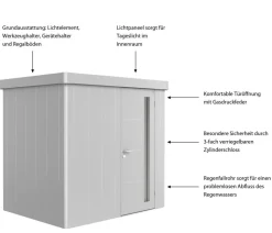 biohort Gartenhäuser & Gerätehäuser > Gerätehaus Neo 1B, ca. B236/H222/T180 cm