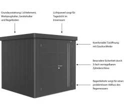 biohort Gartenhäuser & Gerätehäuser > Gerätehaus Neo 2B, ca. B236/H222/T236 cm