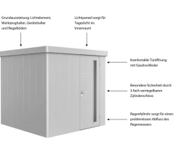biohort Gartenhäuser & Gerätehäuser > Gerätehaus Neo 2B, ca. B236/H222/T236 cm