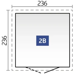 biohort Gerätehaus Neo 2B, ca. B236/H222/T236 cm Quarzgrau Outlet