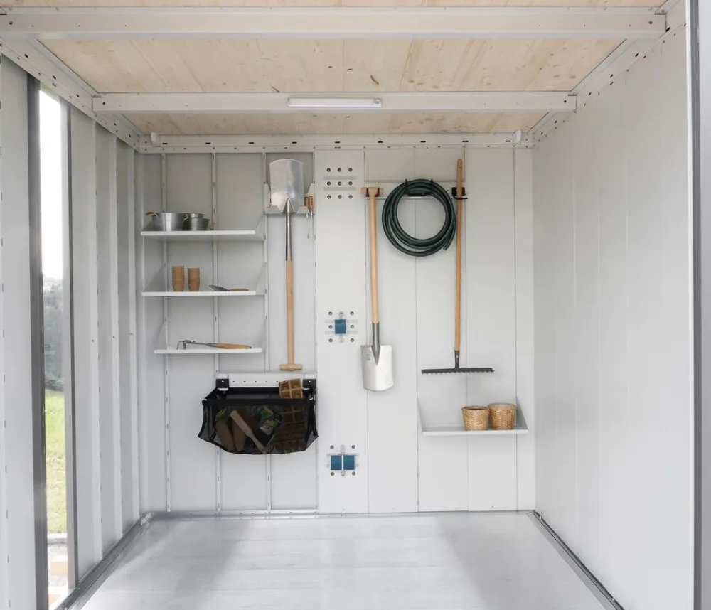 biohort Gartenhäuser & Gerätehäuser - Gerätehaus Neo 2B, ca. B236/H222/T236 cm Silber