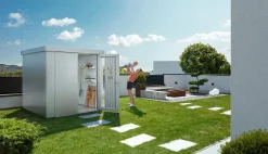 biohort Gartenhäuser & Gerätehäuser - Gerätehaus Neo 2B, ca. B236/H222/T236 cm Silber