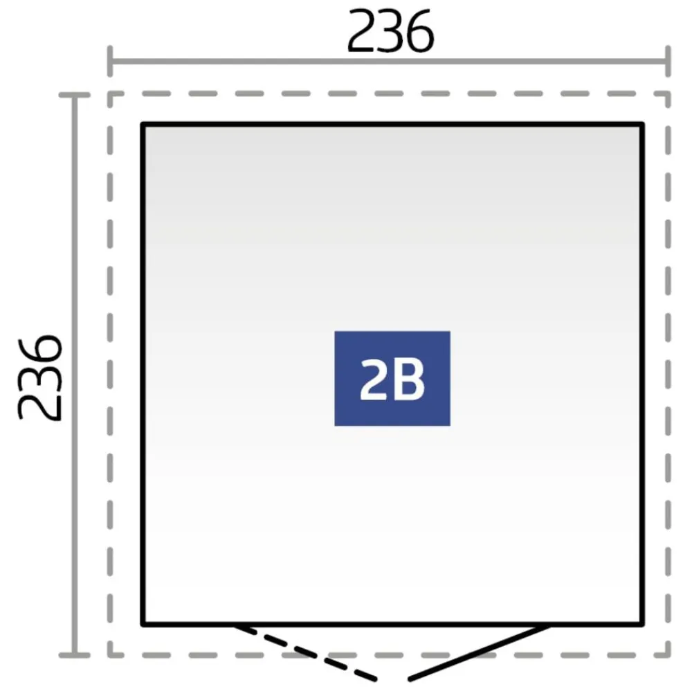 biohort Gartenhäuser & Gerätehäuser - Gerätehaus Neo 2B, ca. B236/H222/T236 cm Silber