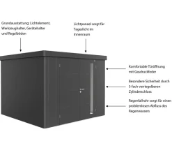 biohort Gerätehaus Neo 3C, ca. B292/H222/T292 cm Dunkelgrau Online