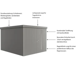 biohort Gerätehaus Neo 4C, ca. B292/H222/T348 cm Quarzgrau Outlet