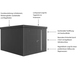 biohort Gartenhäuser & Gerätehäuser - Gerätehaus Neo 4C, ca. B292/H222/T348 cm Dunkelgrau