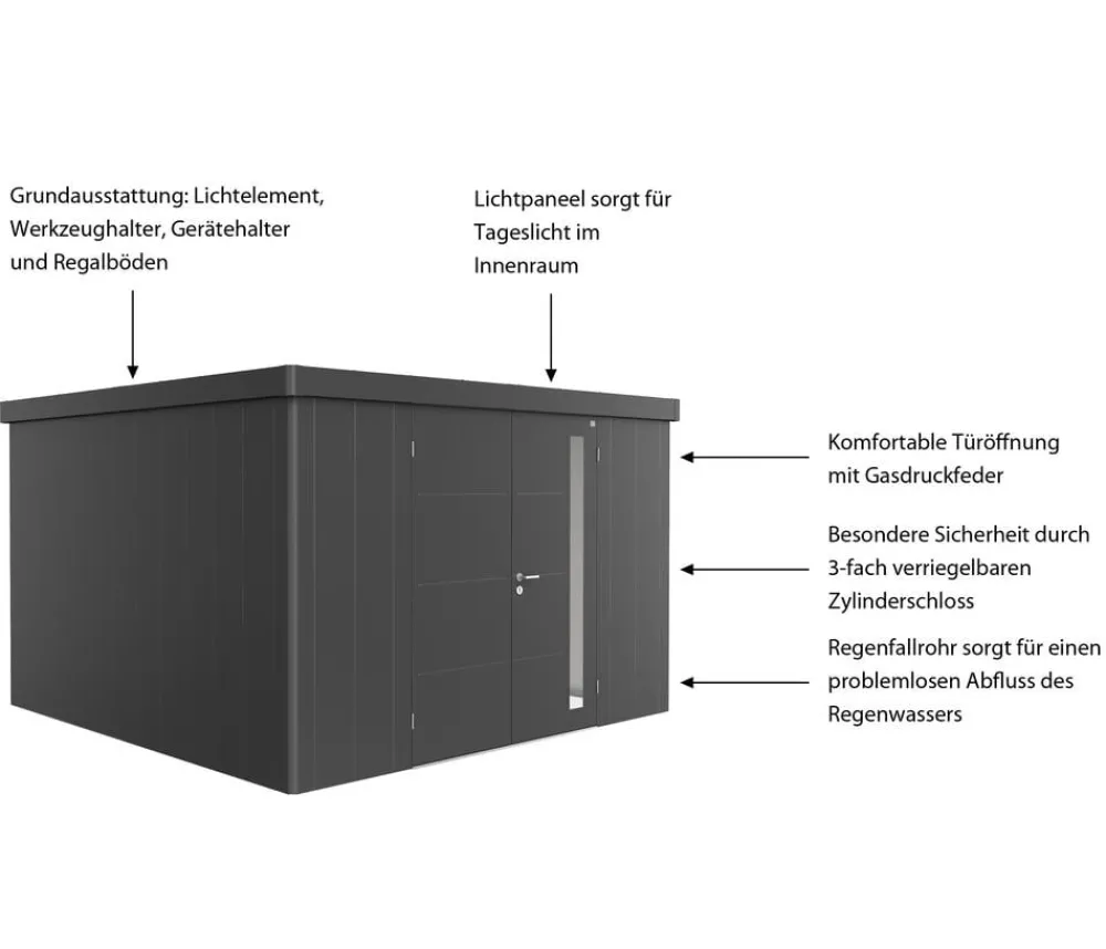 biohort Gartenhäuser & Gerätehäuser > Gerätehaus Neo 4D, ca. B348/H222/T348 cm