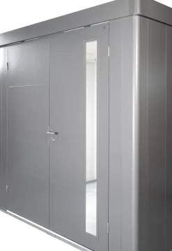 biohort Gartenhäuser & Gerätehäuser - Gerätehaus Neo 2D, ca. B348/H222/T236 cm Silber