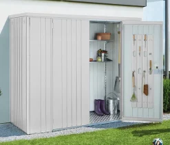 biohort Gartenschränke & Minigaragen - Geräteschrank 230, ca. B227/H182,5/T83 cm Silber