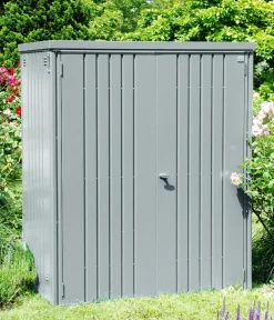 biohort Gartenschränke & Minigaragen - Geräteschrank 150, ca. B155/H182,5/T83 cm Silber