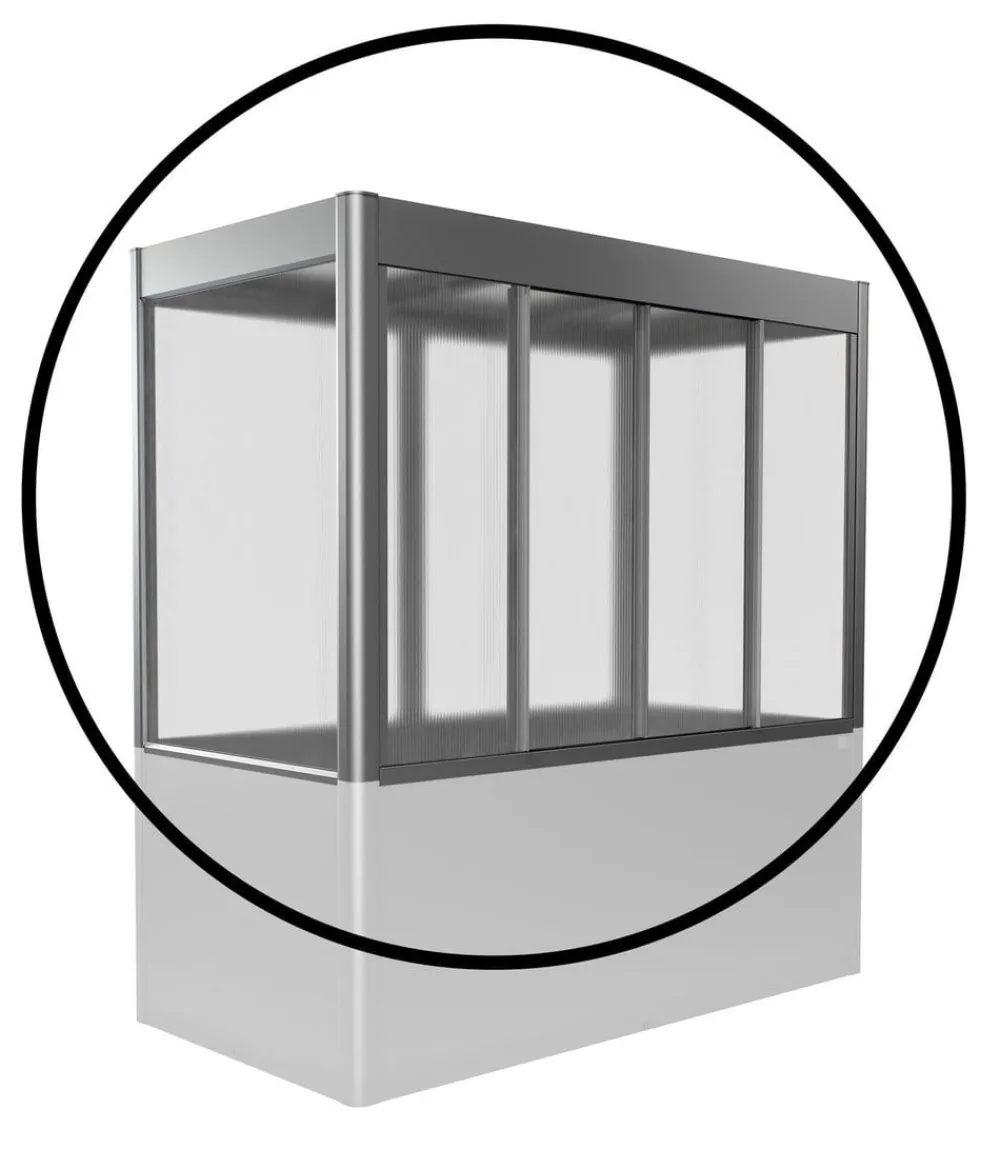 biohort Gewächshaus Zubehör - Gewächshausaufsatz Florentina für Größe 2 x 1 m, ca. B201,6/H136,4/T104 cm Quarzgrau