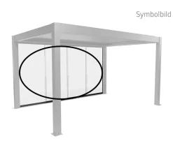biohort Pergolen - Glasschiebewand für Pergolen Klarglas 3,5 m, ca. B327,5/H234,9/T6,9 cm Dunkelgrau