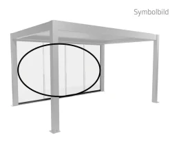 biohort Glasschiebewand für Pergolen Klarglas 4 m, ca. B364,5/H234,9/T9 cm Dunkelgrau Hot