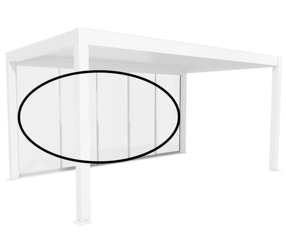biohort Pergolen - Glasschiebewand für Pergolen Klarglas 5 m, ca. B475,5/H234,9/T6,9 cm Weiß