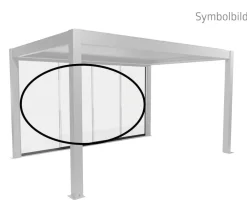 biohort Pergolen - Glasschiebewand für Pergolen Klarglas 4 m, ca. B364,5/H234,9/T9 cm Quarzgrau