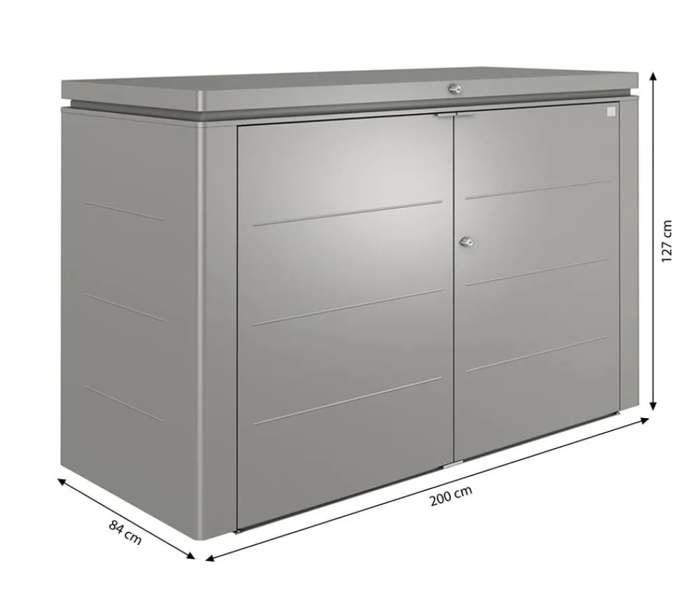 biohort Gartenschränke & Minigaragen - HighBoard 200, ca. B200/H127/T84 cm Quarzgrau