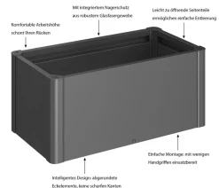 biohort Hochbeete & Frühbeete - Hochbeet Belvedere 100 Dunkelgrau