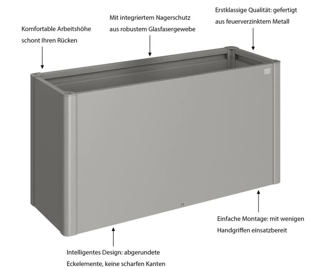 biohort Hochbeete & Frühbeete - Hochbeet Belvedere 150 Quarzgrau