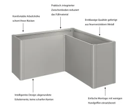 biohort Hochbeete & Frühbeete - Hochbeet Belvedere L200 Quarzgrau
