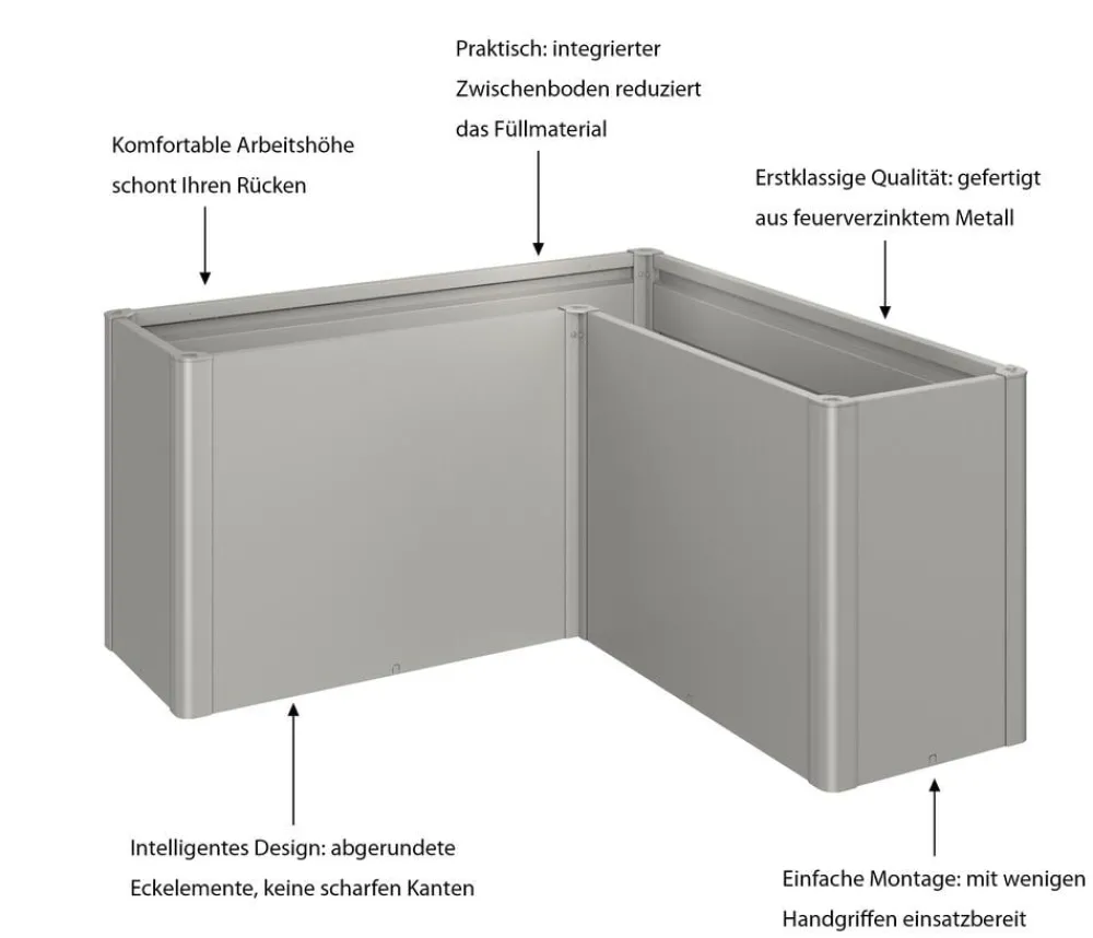 biohort Hochbeete & Frühbeete - Hochbeet Belvedere L200 Quarzgrau