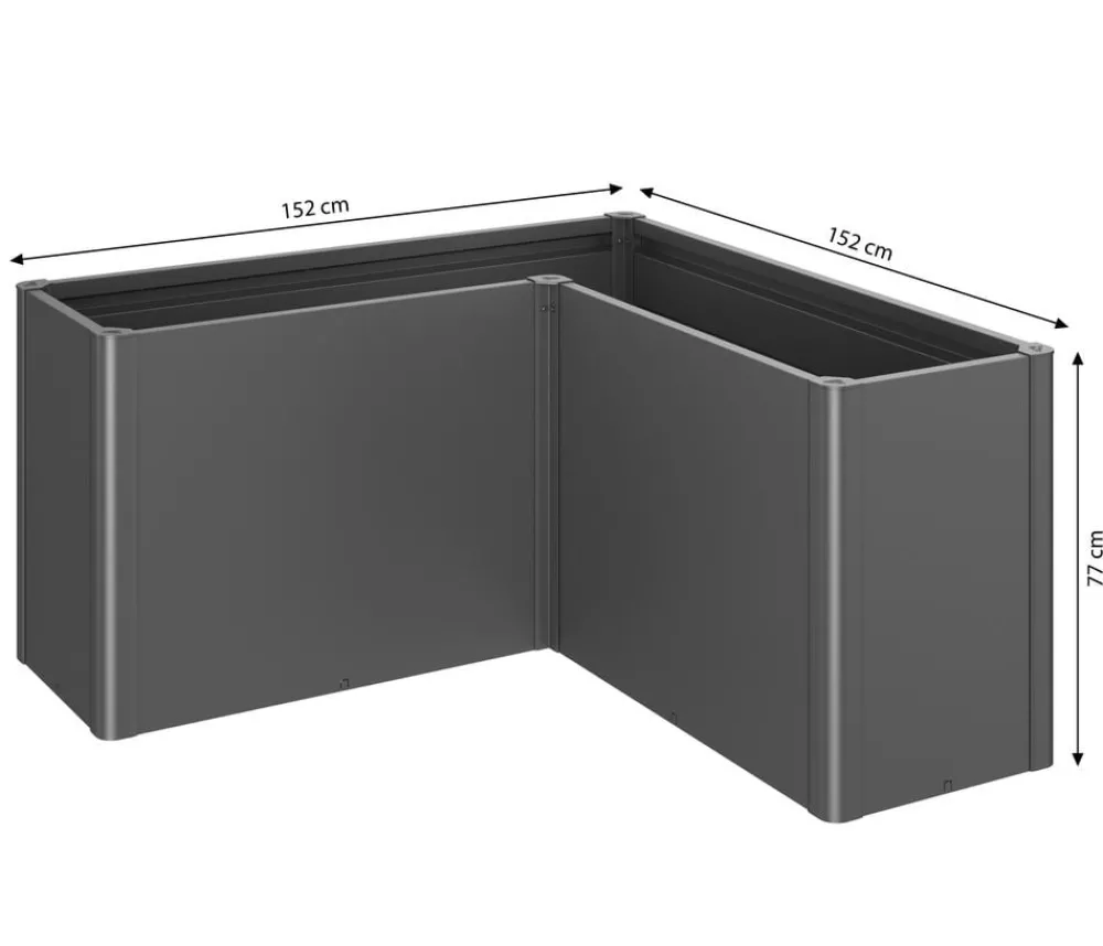 biohort Hochbeete & Frühbeete - Hochbeet Belvedere L150 Dunkelgrau