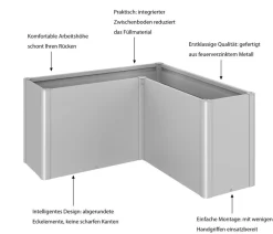 biohort Hochbeete & Frühbeete - Hochbeet Belvedere L150 Silber