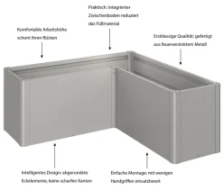 biohort Hochbeete & Frühbeete - Hochbeet Belvedere L150 Quarzgrau