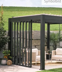 biohort Lamellenseitenwand für Pergolen 2,5 m, ca. B245,7/H235/T10,3 cm Dunkelgrau Hot